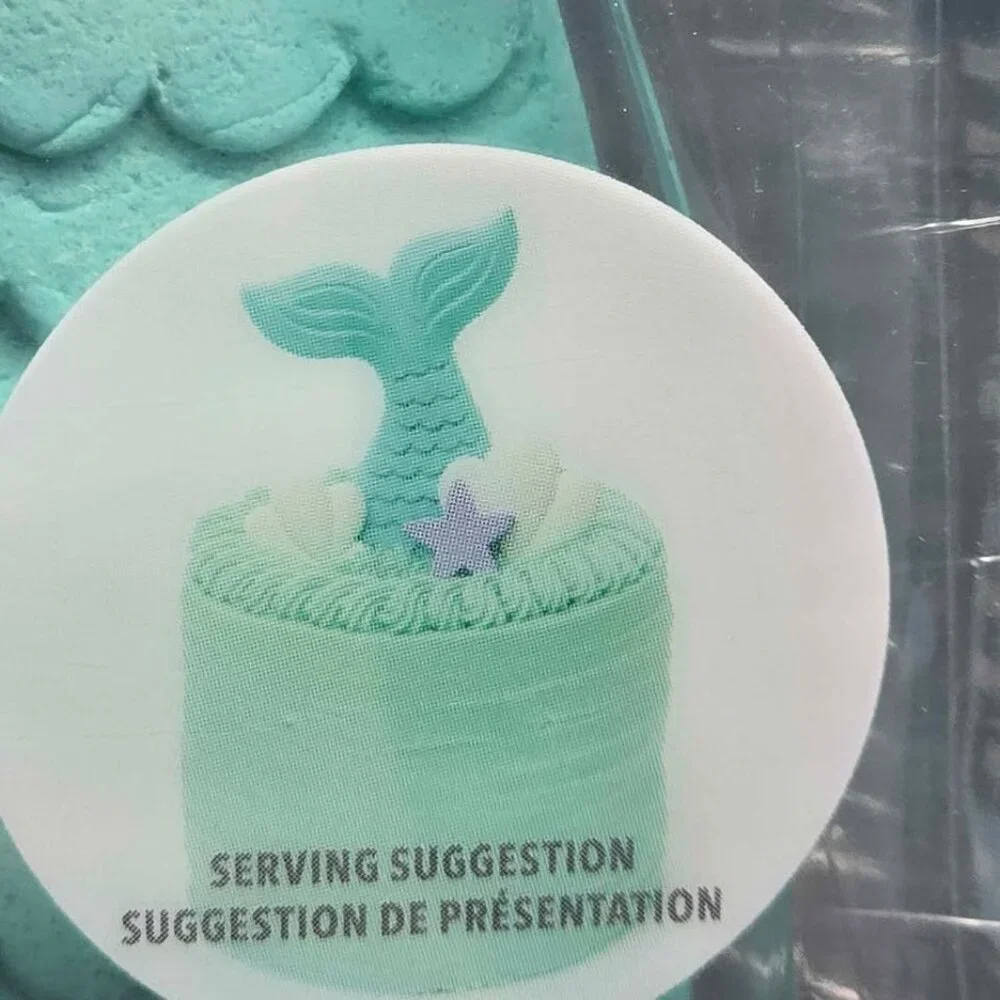Mermaid tail cake toppers woth 2 jars of sprinkles. New in box Mermaid birthday